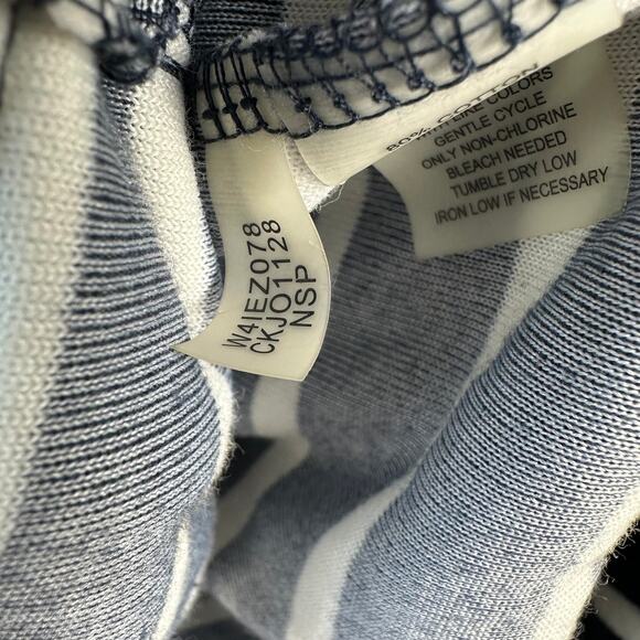 Calvin Klein NWT Track Jacket Womens 1X Navy Ivory Velour Striped Performance - Picture 8 of 8